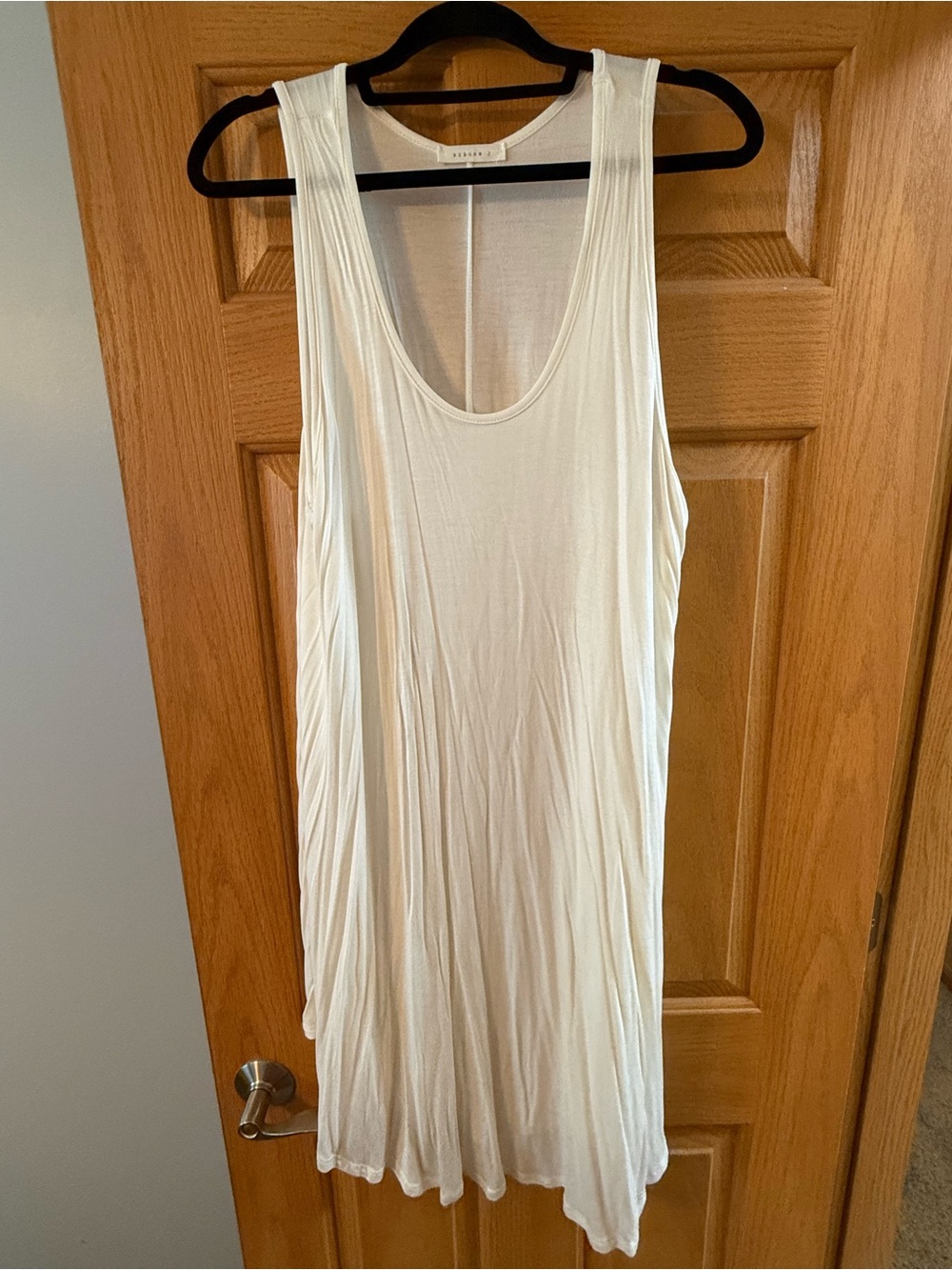 Reborn J White Sleeveless Scoop Neck Tunic Style Dress